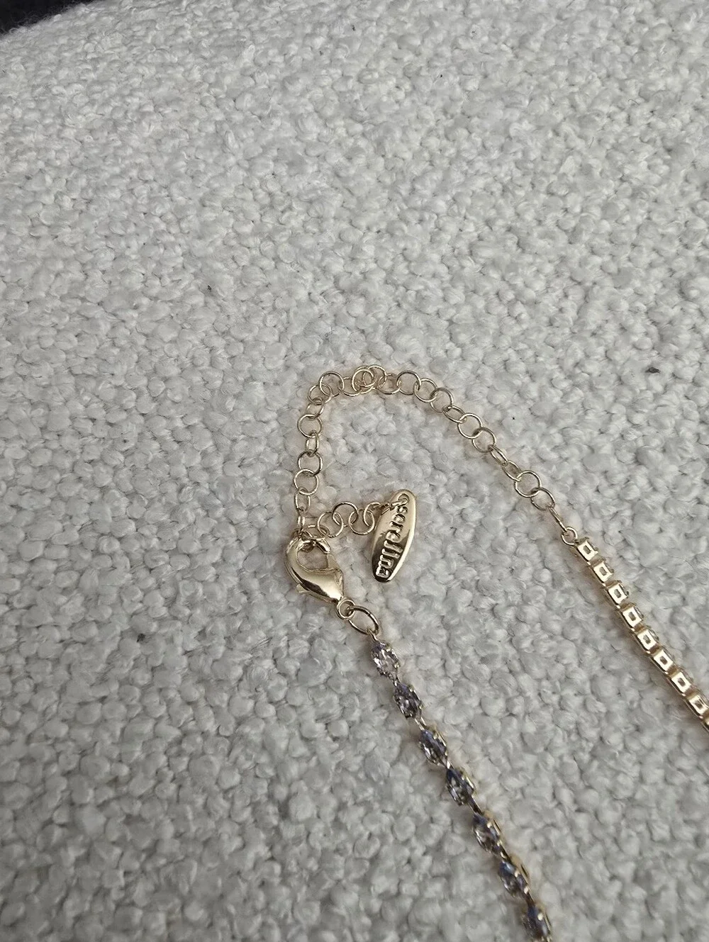 Anthropologie × Serafina, Soloist Crystal Mixed Chain Necklace,Sapphire,MSRP $54